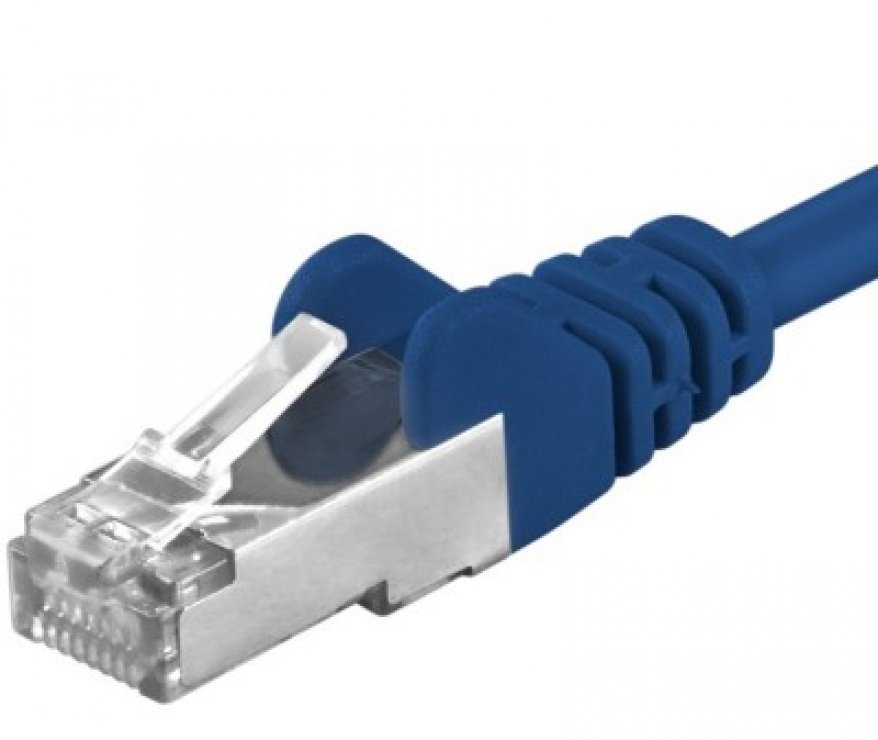 Imagine Cablu de retea RJ45 Cat. 6A S/FTP (PiMF) 0.25m Albastru, sp6asftp002B