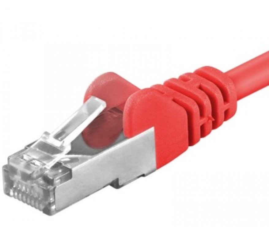 Imagine Cablu de retea RJ45 Cat. 6A S/FTP (PiMF) 0.25m Rosu, sp6asftp002R