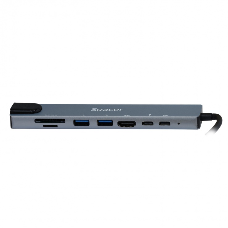 Imagine Docking station USB type C la HDMI 4K30Hz/2xUSB-A/1xUSB type C/LAN RJ45/ micro SD/SD slot/PD 87W, Sp