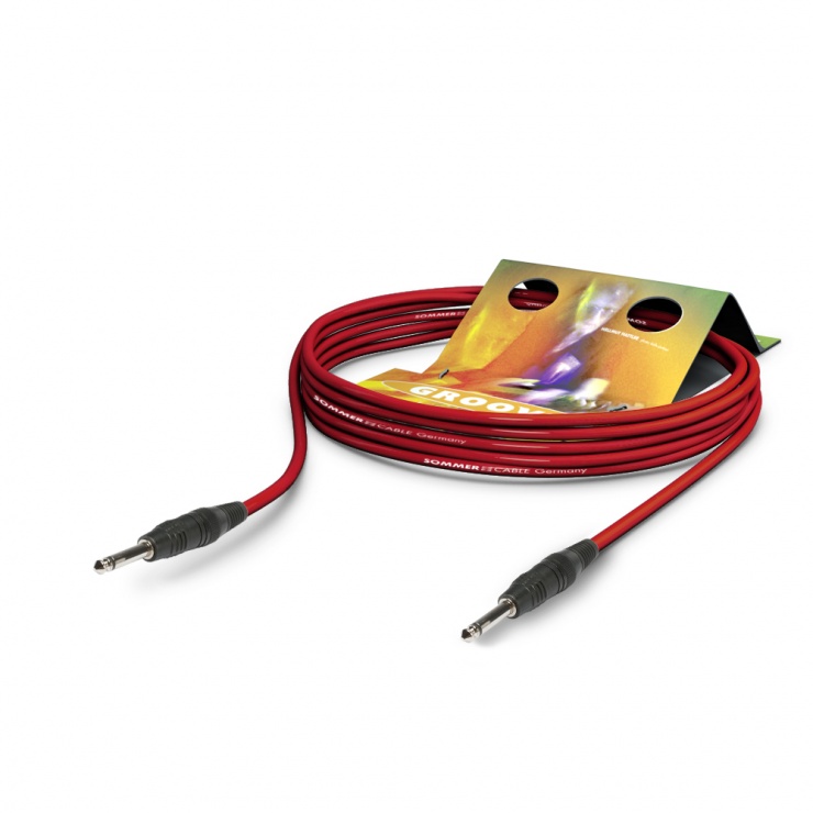 Imagine Cablu audio Tricone® MKII jack mono 6.35mm T-T 6m Rosu, Hicon TRRJ-0600-RT