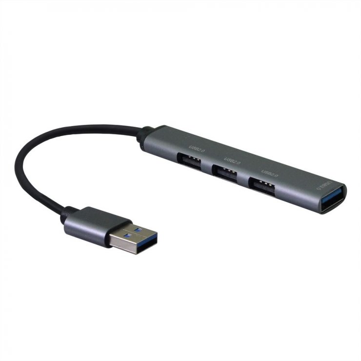 Imagine HUB USB 2.0-A la 4 x USB-A 0.12m Gri, S3018