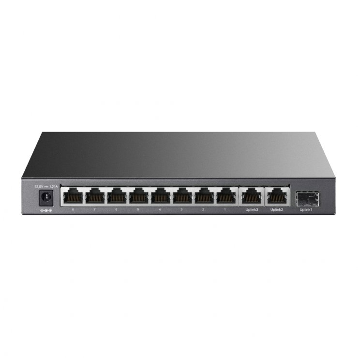 Imagine Switch 8 x 10/100Mbps + 2 x Gigabit + 1 x SPF Gigabit (din care 8 x PoE+), TP-LINK TL-SL1311P