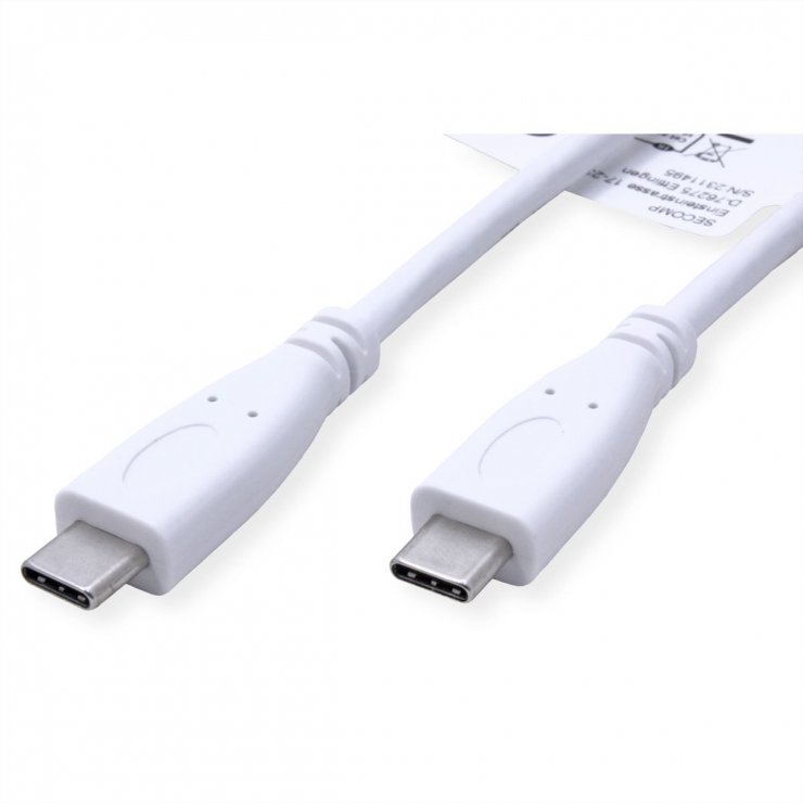 Imagine Cablu USB 3.2 Gen2 type C Emark T-T 100W 0.5m Alb, Value 11.99.9056