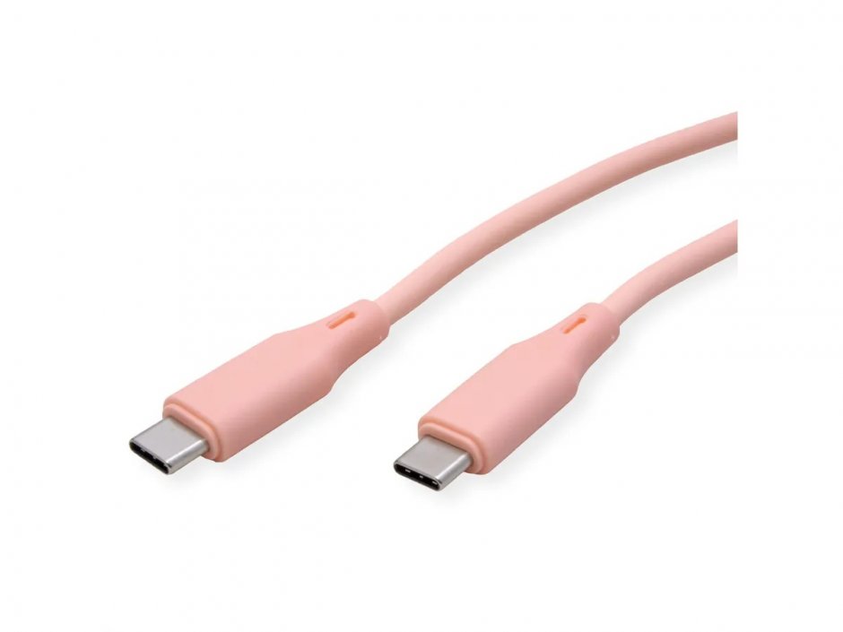 Imagine Cablu USB 2.0 type C T-T 60W silicon 1m Roz, Roline 11.02.9122
