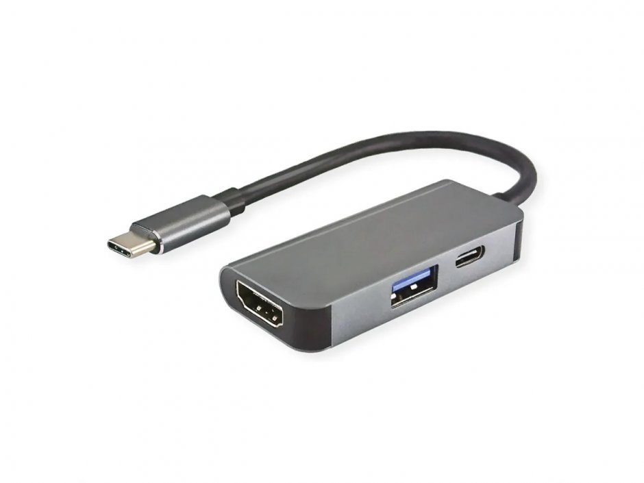 Imagine Adaptor USB type C la HDMI + USB-A + USB-C PD, Value 12.99.1141