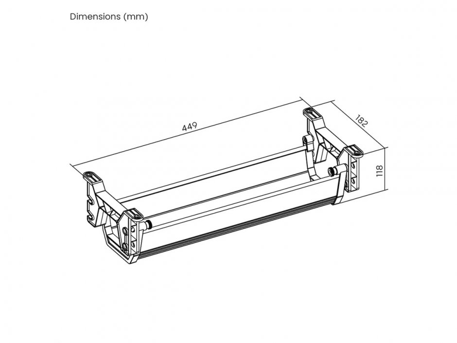 Imagine Organizator cabluri sub birou 44.9cm Negru , Roline 17.03.1306