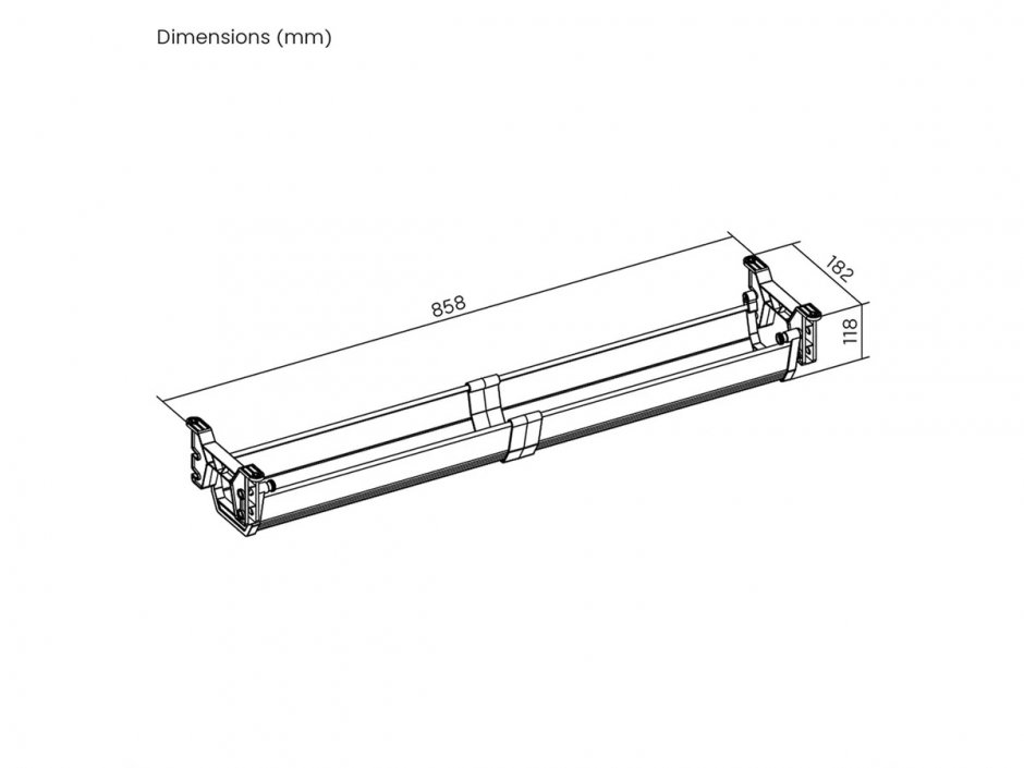 Imagine Organizator cabluri sub birou 85.8cm Negru , Roline 17.03.1307