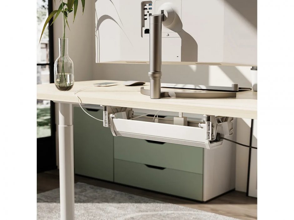 Imagine Organizator cabluri sub birou 85.8cm Alb , Roline 17.03.1309