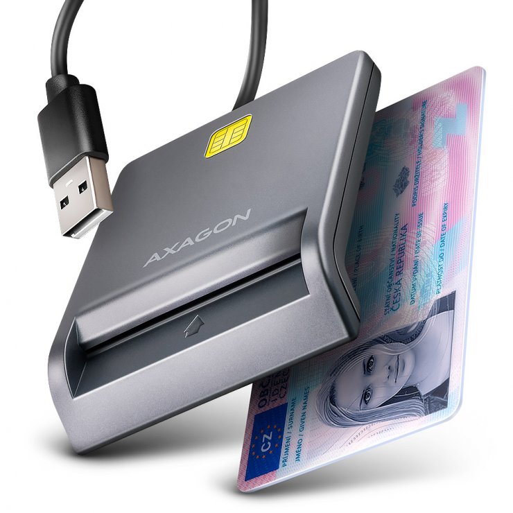 Imagine Cititor de carduri USB-A 2.0 la Smart Card/ID, Axagon CRE-SM3T