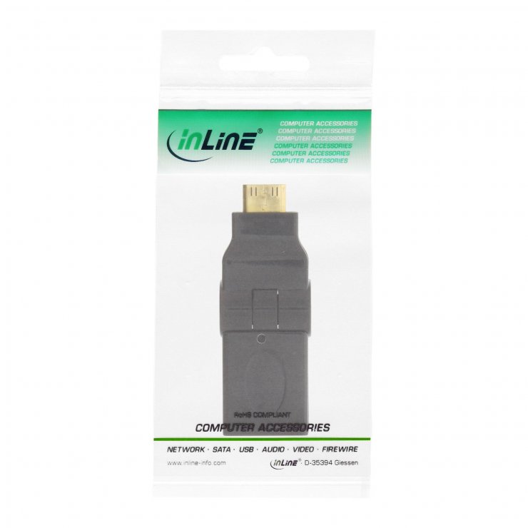 Imagine Adaptor rotativ mini HDMI-C la HDMI-A T-M, InLine 17690M