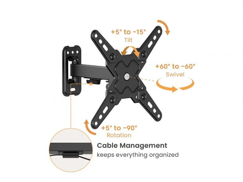 Imagine Suport perete pentru monitor 13"-43" max. 20kg, Value 17.99.1233