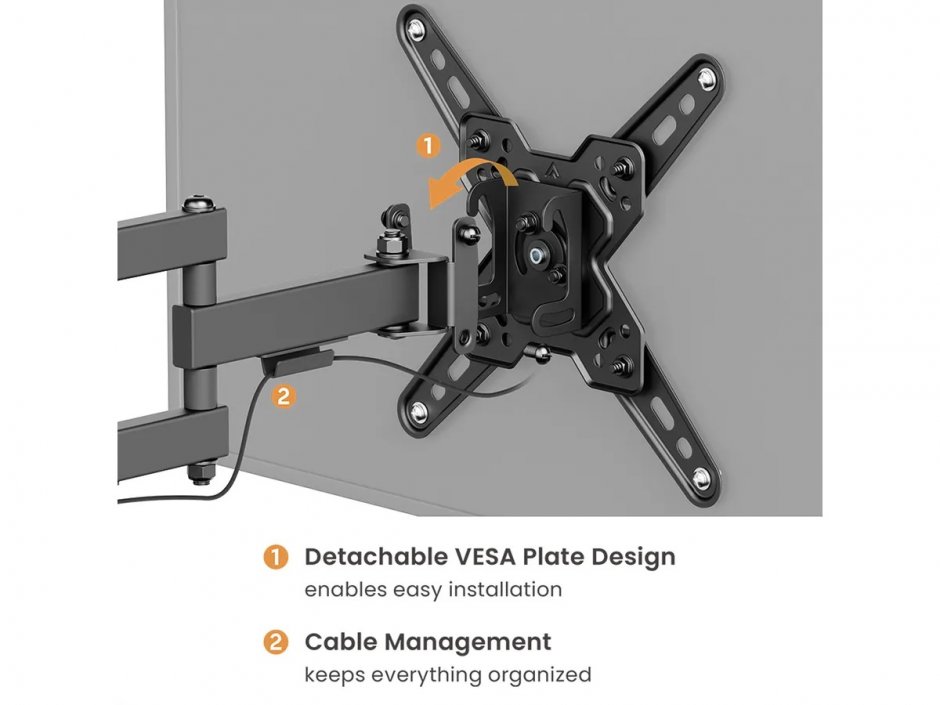 Imagine Suport perete pentru monitor 13"-43" max. 20kg, Value 17.99.1235