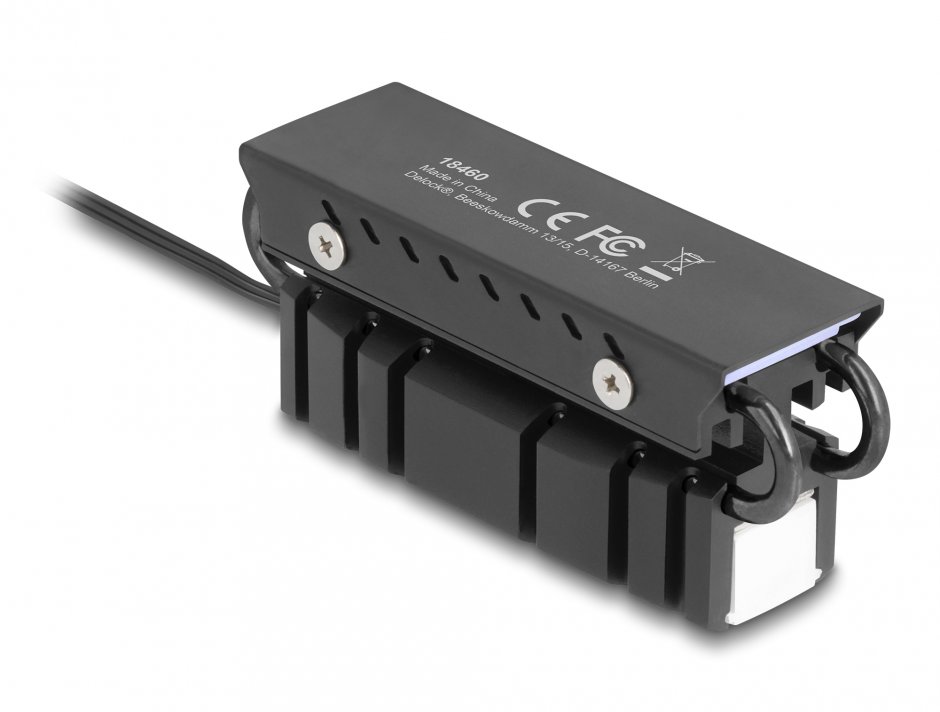 Imagine Radiator pentru SSD M.2 2280 cu RGB LED, Delock 18460