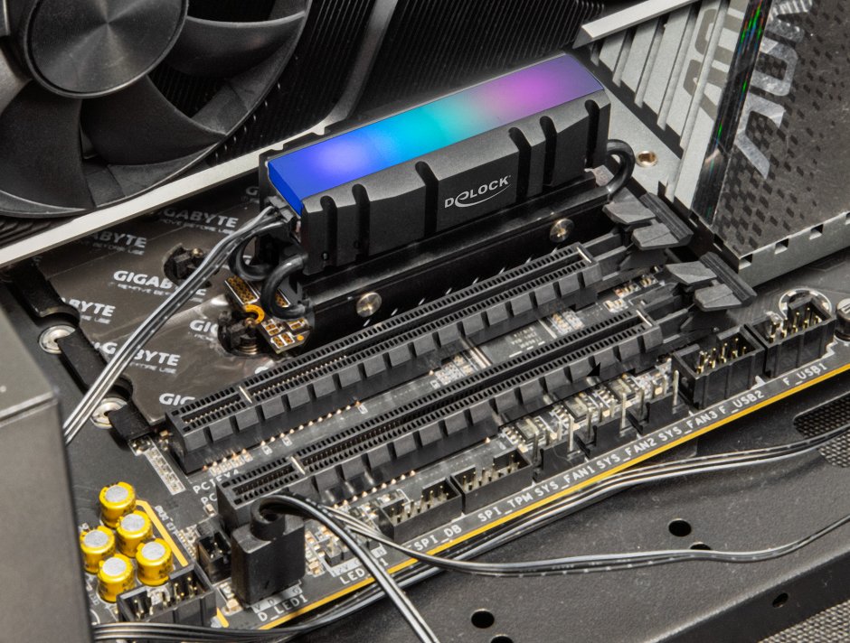 Imagine Radiator pentru SSD M.2 2280 cu RGB LED, Delock 18460