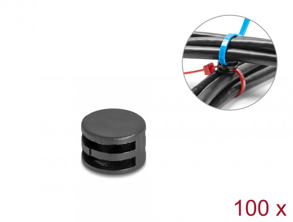 Imagine Set 100 buc cuple pentru bride Negru, Delock 18913