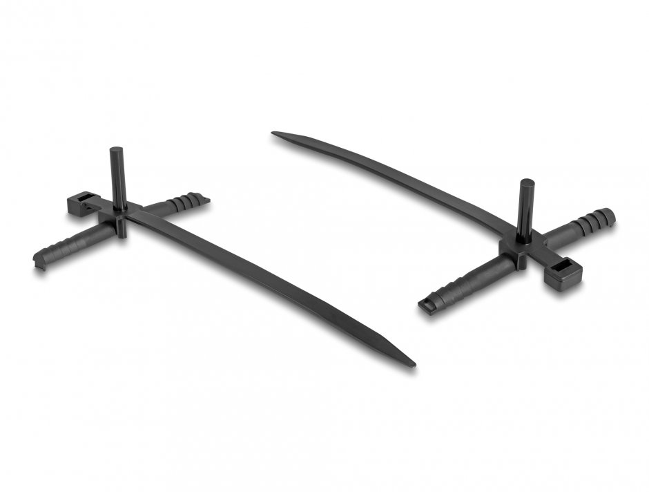 Imagine Set 100 buc bride cu diblu 150x7mm Negru , Delock 18914