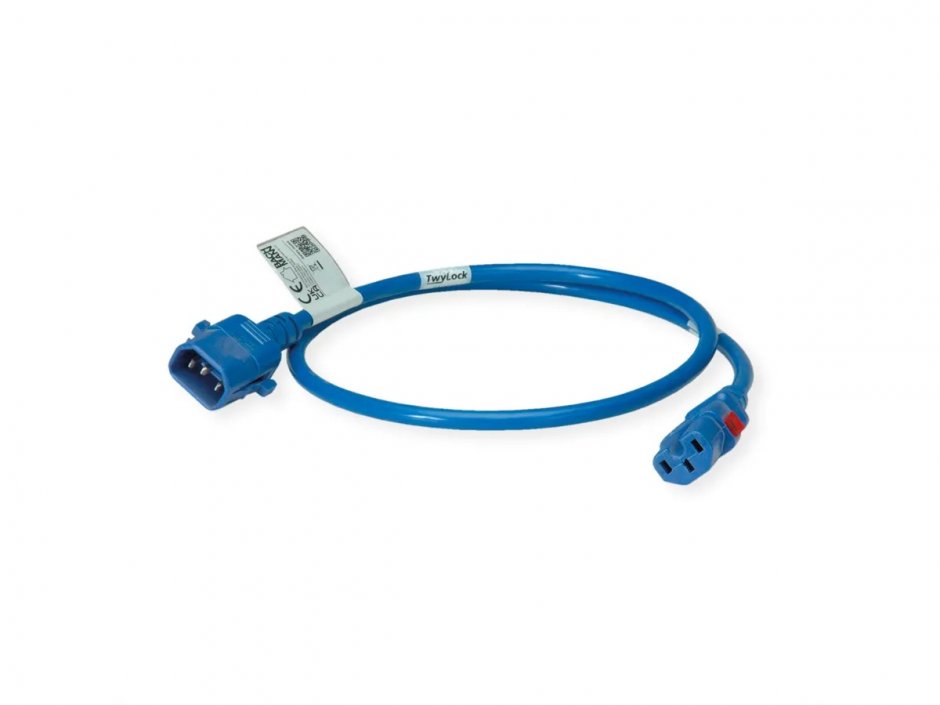 Imagine Cablu de alimentare TwyLock C14 - C15 10A Albastru 1m, Bachmann BRN0523