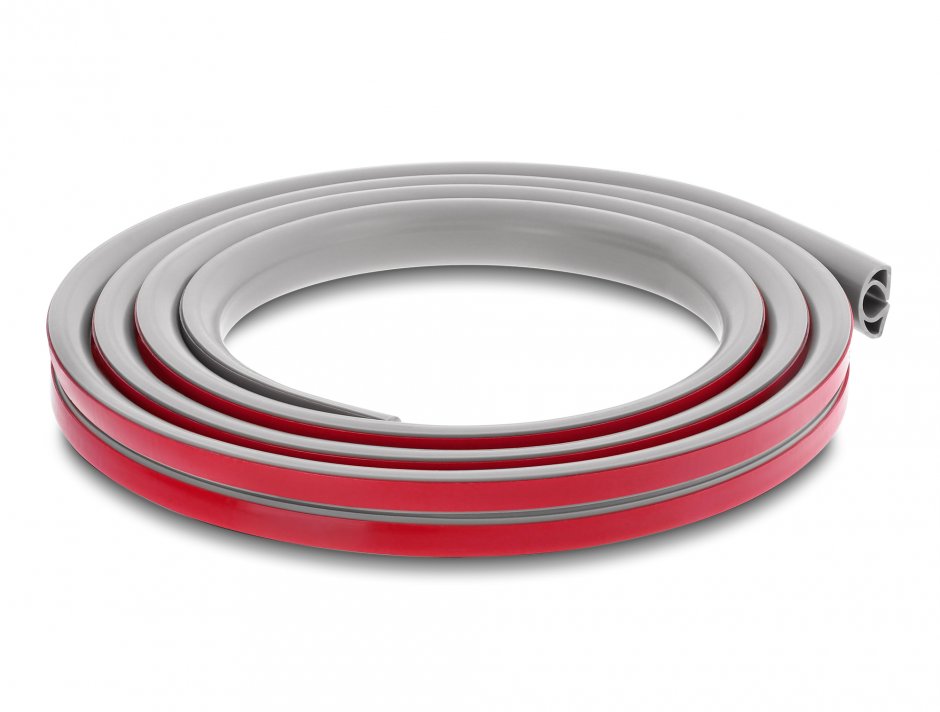 Imagine Canal cablu flexibil PVC cu adeziv 20x10 mm - lungime 2m Gri, Delock 20765