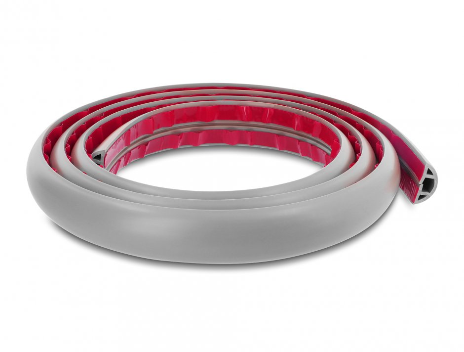 Imagine Canal cablu flexibil PVC cu adeziv 30x10 mm - lungime 2m Gri, Delock 20766