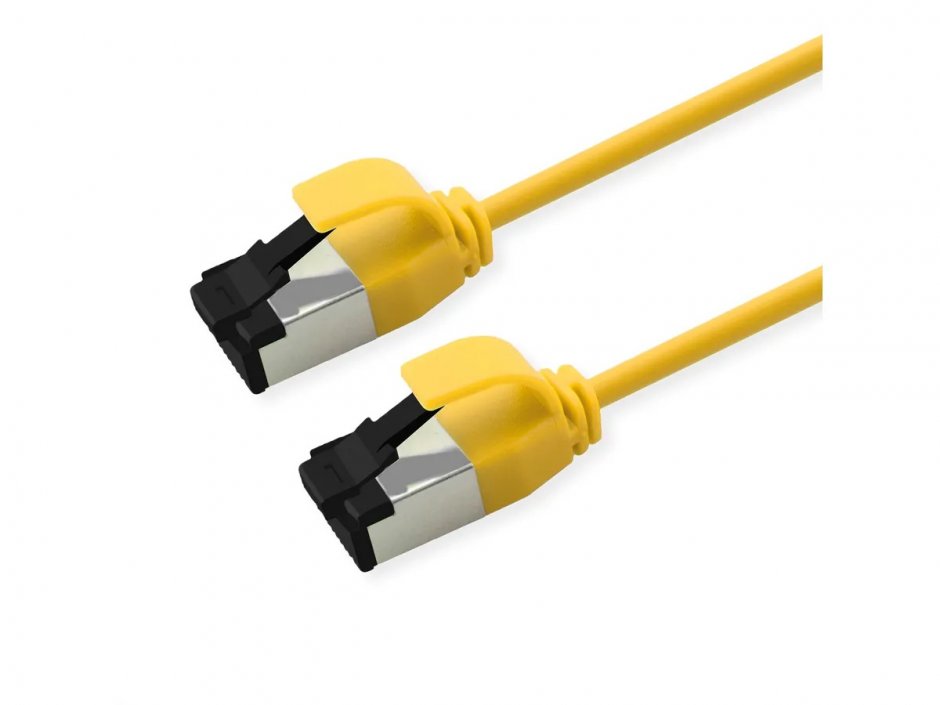 Imagine Cablu de retea RJ45 Slim U/FTP Cat. 8.1 (Class I) LSOH 0.15m Galben, Roline 21.15.3230