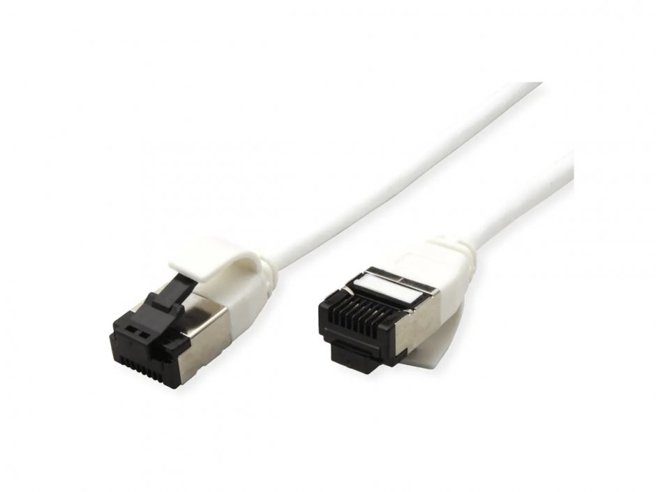 Imagine Cablu de retea RJ45 Slim U/FTP Cat. 8.1 (Class I) LSOH 1m Alb, Roline 21.15.3273