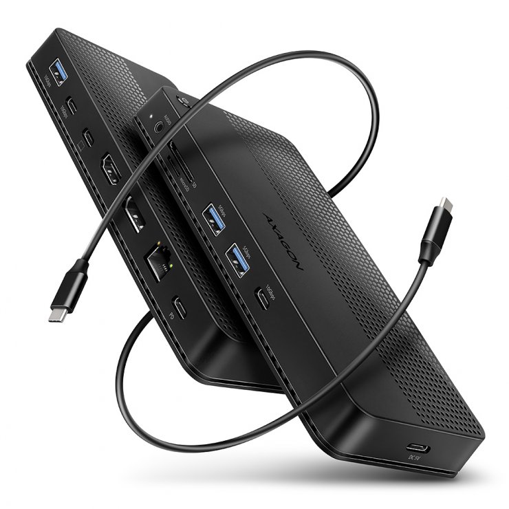 Imagine Docking station USB4 type C la HDMI/Displayport 8K60Hz + 3 x USB-A + 2 x USB-C + Gigabit PD 100W, Axagon HMC-U4