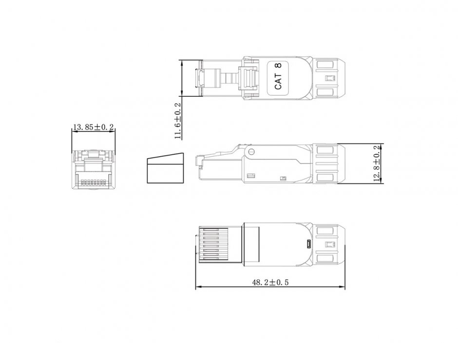 Imagine Conector RJ45 Cat.8 (Class I) Tool Free, Value 21.99.1804