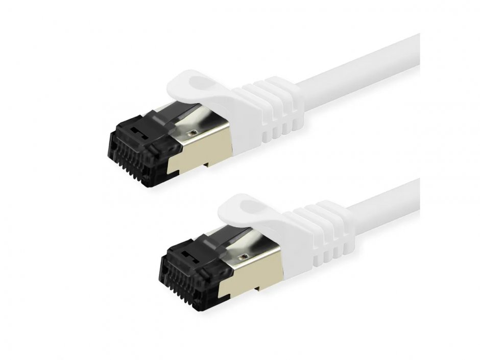 Imagine Cablu de retea RJ45 S/FTP Cat.8 (Class I) LSOH 3m Alb, Value 21.99.1873