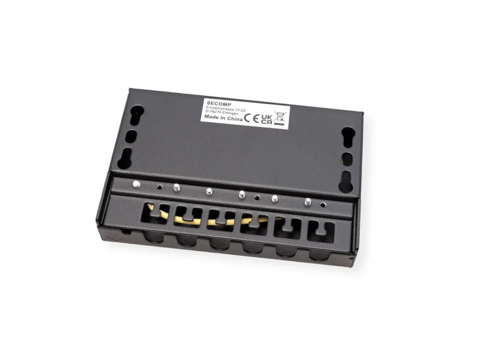 Imagine Patch panel ecranat Cat.6A 0.5U 6 porturi Negru, Roline 26.11.0299