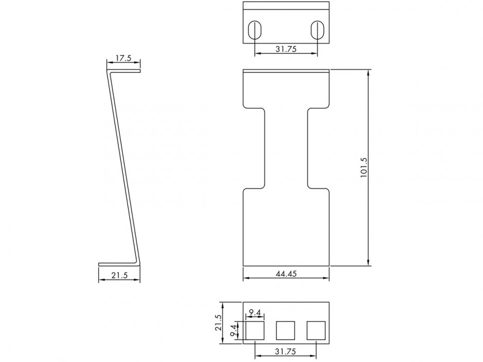 Imagine Set 2 buc extensie adancime cabinet 19" 1U metal 101.5mm, Value 26.99.0421