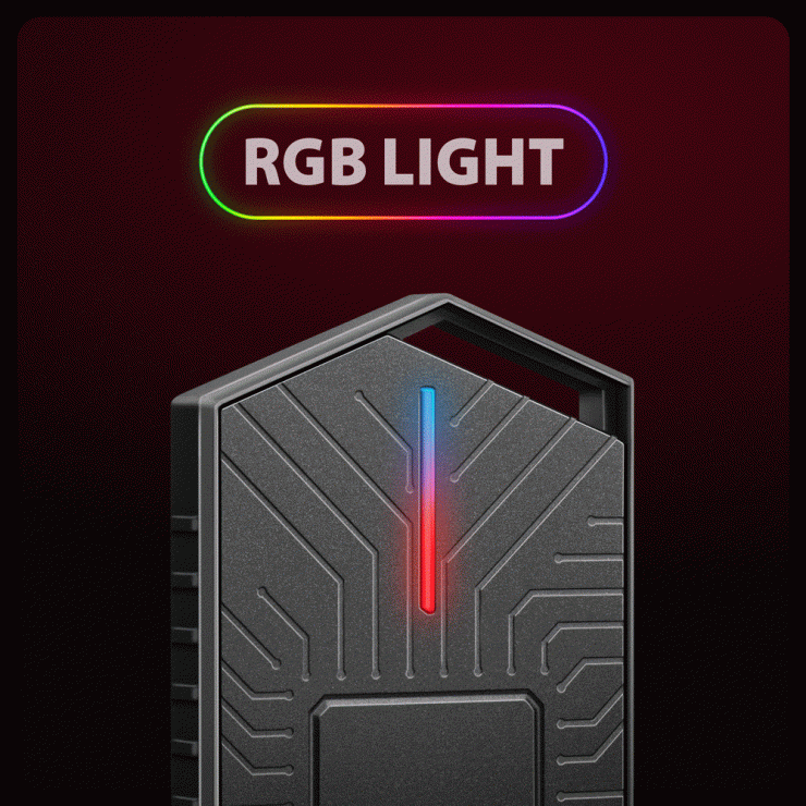 Imagine Rack extern USB type C 10 Gbps la M.2 NVMe & SATA SSD cu RGB, Axagon EEM2-GAM