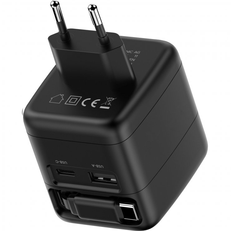 Imagine Incarcator priza USB-C PD + USB-A QC 70W + cablu 60cm, InLine IL31507R