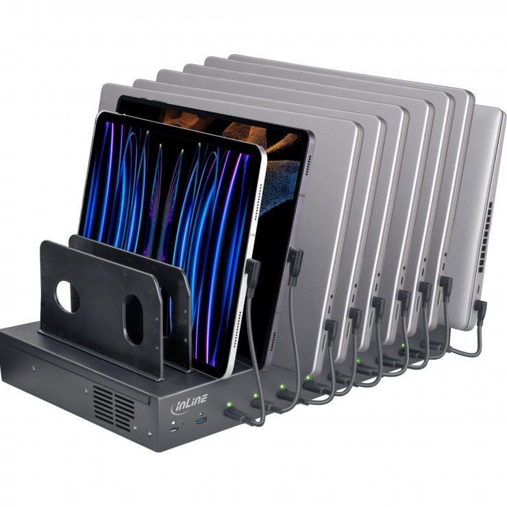 Imagine Statie de incarcare (incarcator priza) 1000W cu 10 x USB-C PD3.0 QC5.0, InLine IL31516B