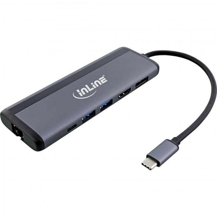 Imagine Docking station USB type C la HDMI 8K30Hz/Displayport/2xUSB-A/Gigabit LAN/micro SD+SD 100W, InLine IL33278B