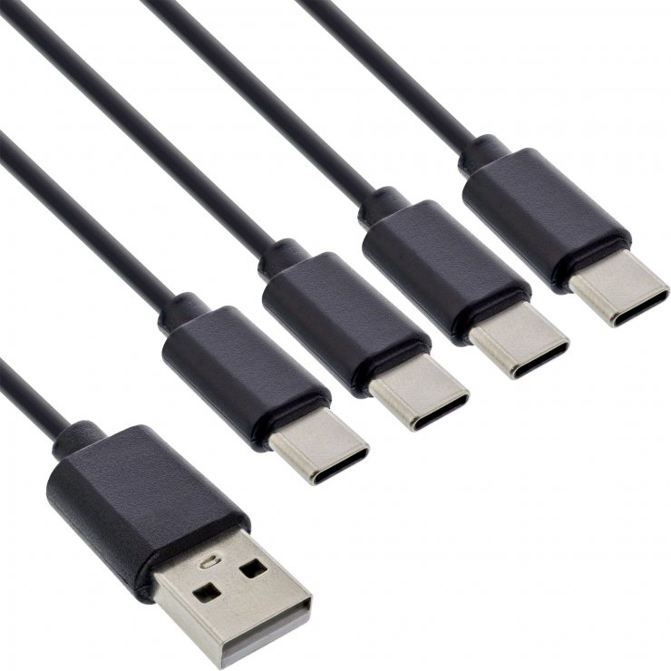 Imagine Cablu de alimentare USB-A la 4 x USB type C 2m, InLine IL35142