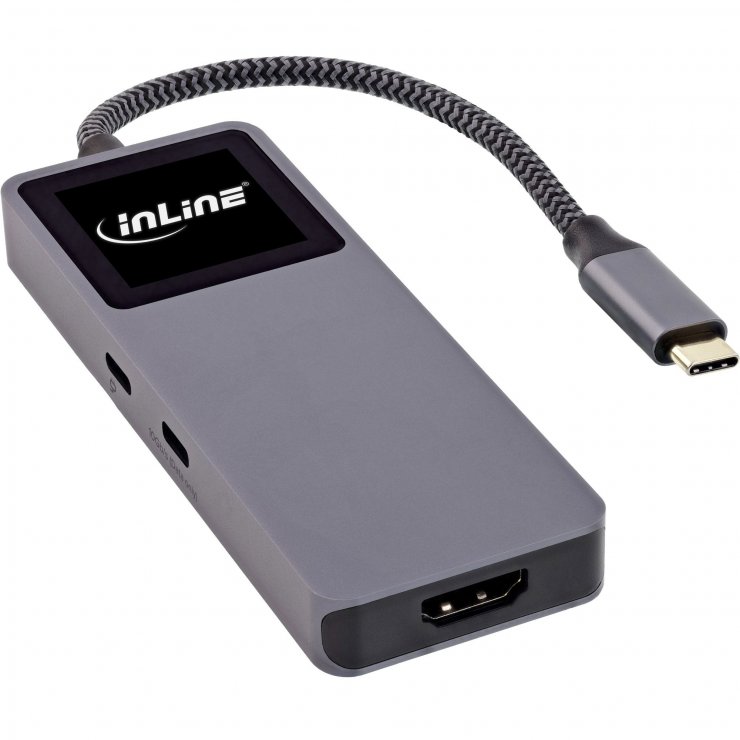 Imagine Docking station USB type C la HDMI 4K60Hz/2 x USB-C/2x USB-A + PD 100W, InLine IL35392D