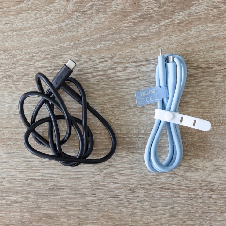 Imagine Cablu USB 2.0 type C fast charging silicon 100W Blue 2m, InLine IL35892B
