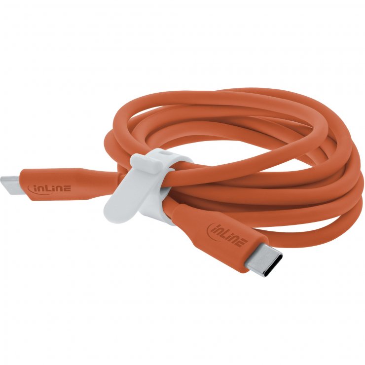 Imagine Cablu USB 2.0 type C fast charging silicon 100W Orange 2m, InLine IL35892O