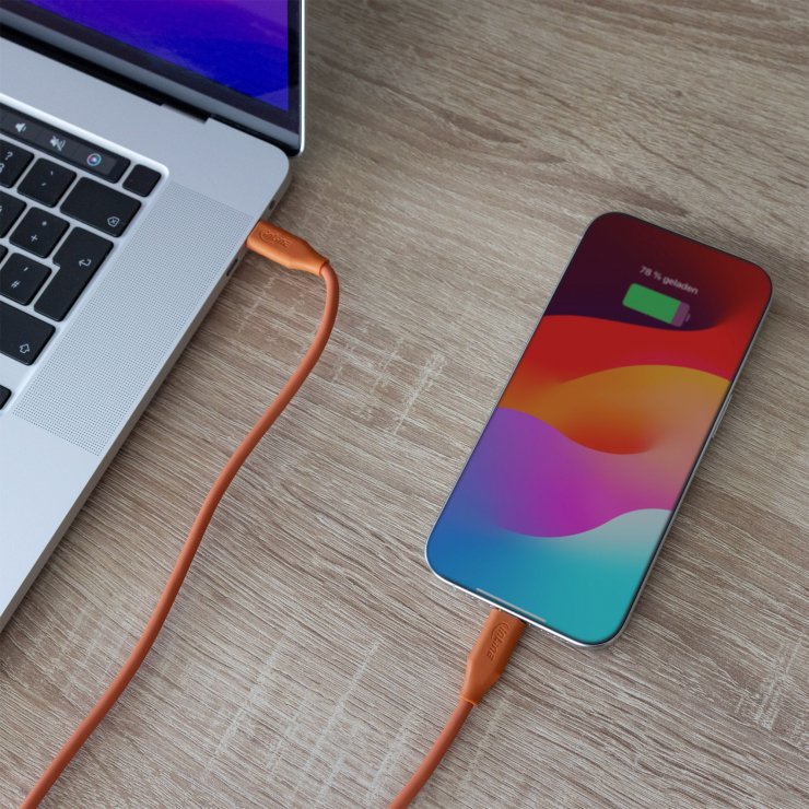 Imagine Cablu USB 2.0 type C fast charging silicon 100W Orange 0.5m, InLine IL35895O