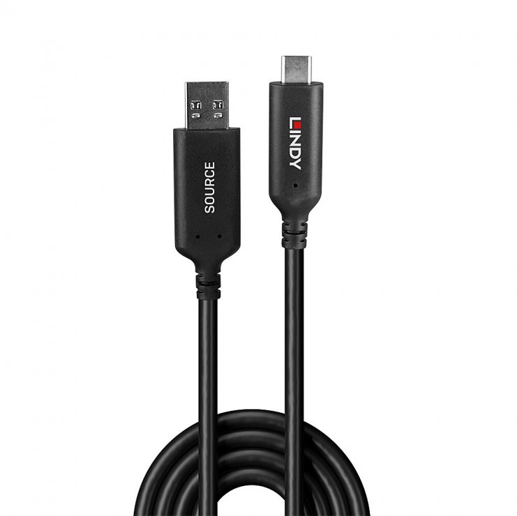 Imagine Cablu activ optic USB 3.1 Gen1-A la USB type C T-T 25m, Lindy L43396