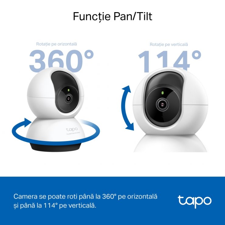 Imagine Camera IP wireless 2K cu microfon si SD card, TP-LINK Tapo C220