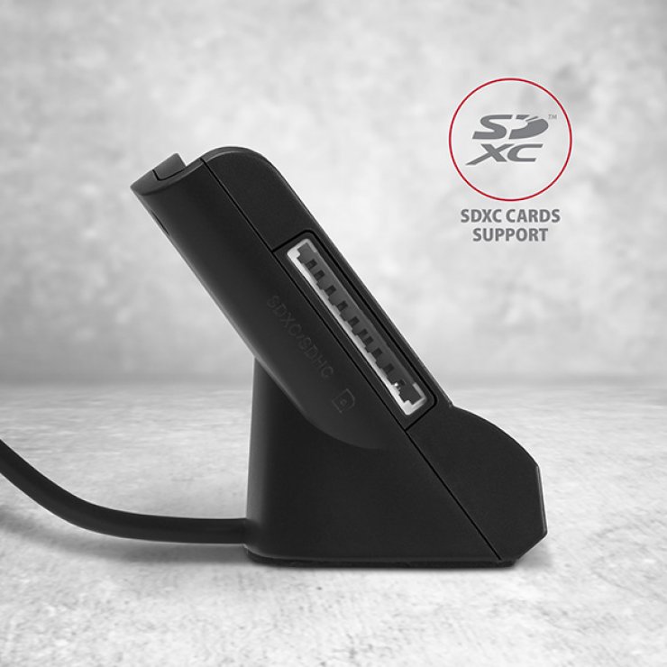 Imagine Stand/Cititor de carduri USB-A 2.0 la Smart Card/ID + SD/microSD/SIM, Axagon CRE-SM2