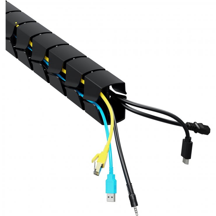 Imagine Organizator cabluri/canal cablu inaltime reglabila max. 1.34m Negru, InLine IL59996D