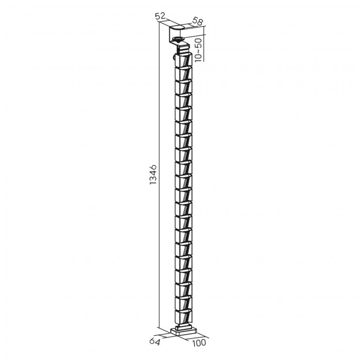 Imagine Organizator cabluri/canal cablu inaltime reglabila max. 1.34m Alb, InLine IL59996E
