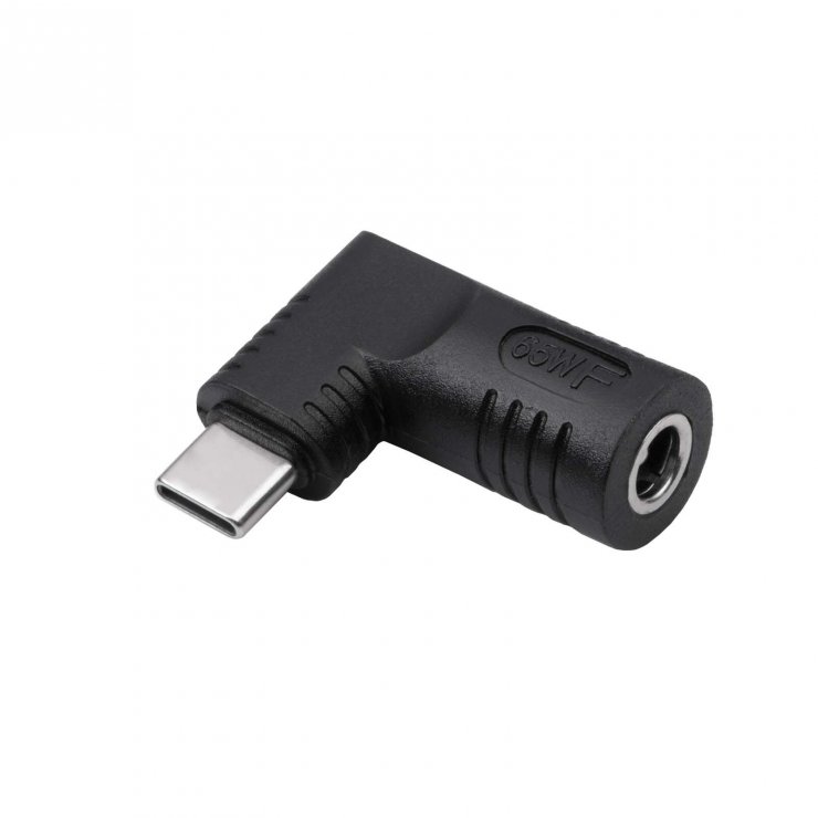 Imagine Adaptor USB type C la DC 5.5 x 2.5mm 65W T-M, Akyga AK-ND-D06