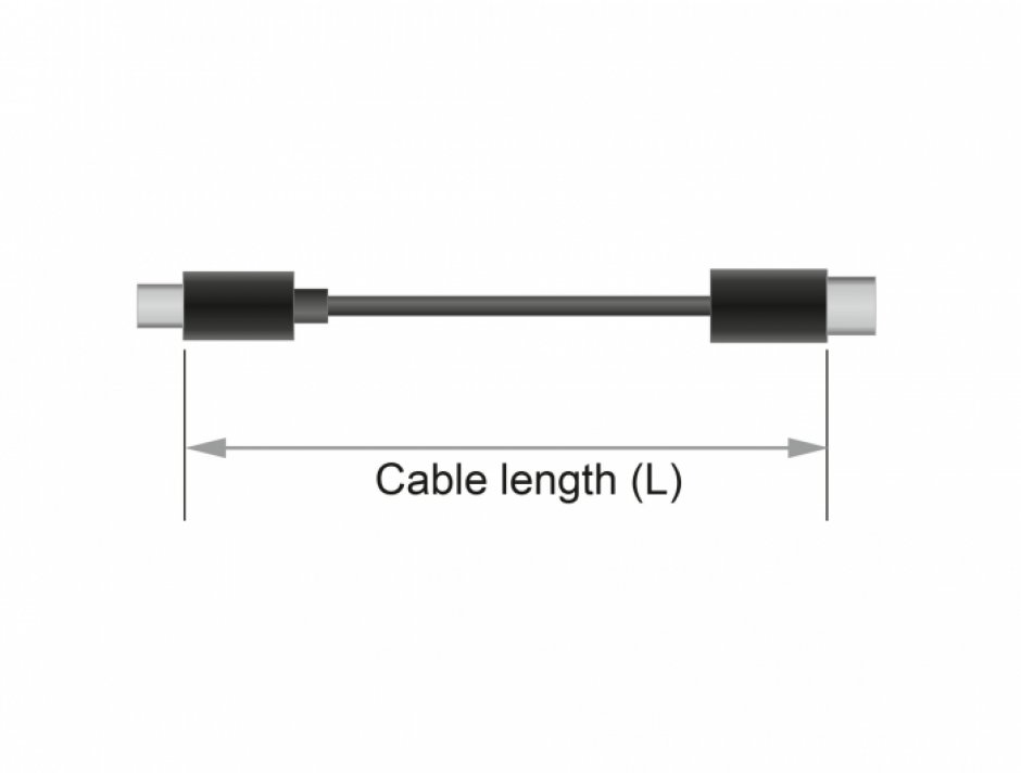 Imagine Cablu prelungitor USB 3.2 Gen2 tip C T-M 3A 1.5m Negru, Delock 85534