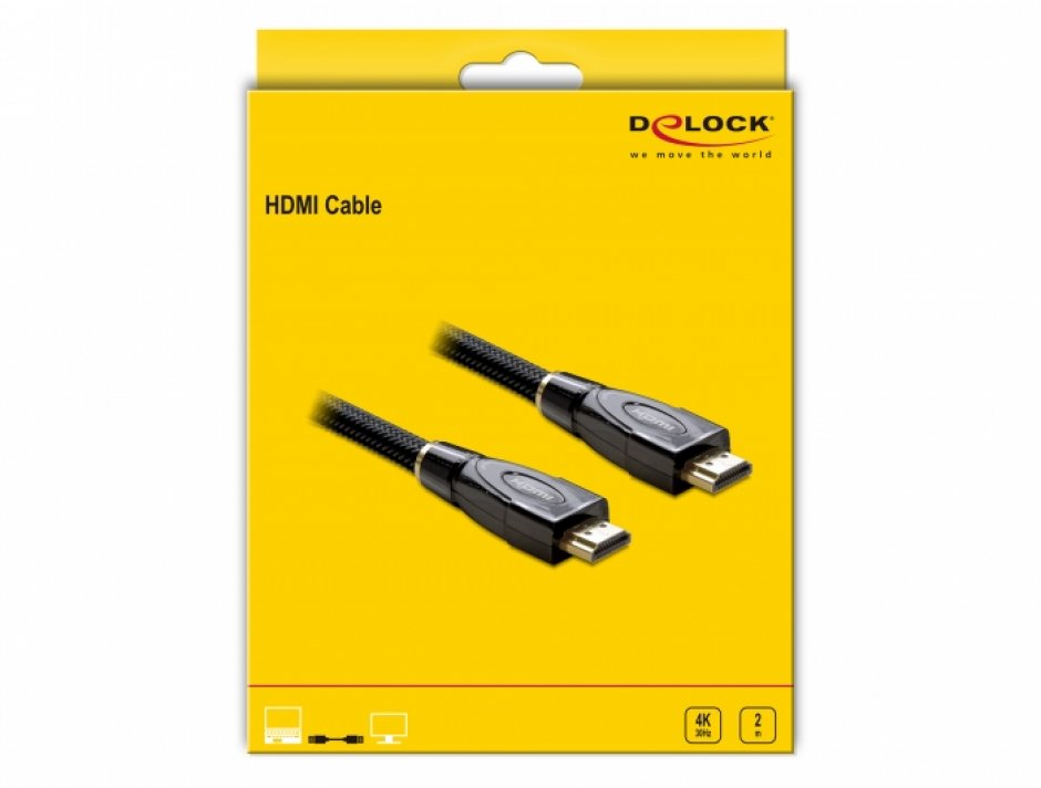 Imagine Cablu HDMI Premium 4K@30Hz T-T 2m, Delock 82737