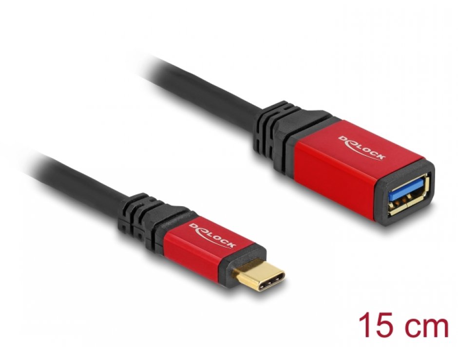 Imagine Adaptor USB 3.2 type C la USB-A T-M 0.15m, Delock 60172