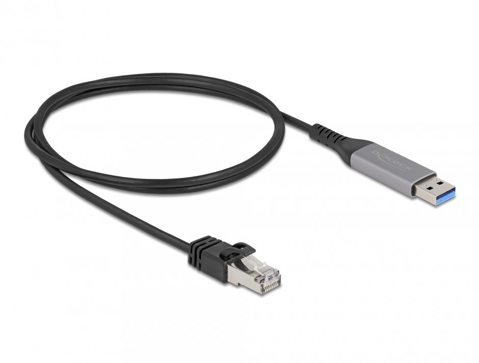 Imagine Cablu de retea USB 3.1-A la RJ45 Gigabit LAN 1m, Delock 60755