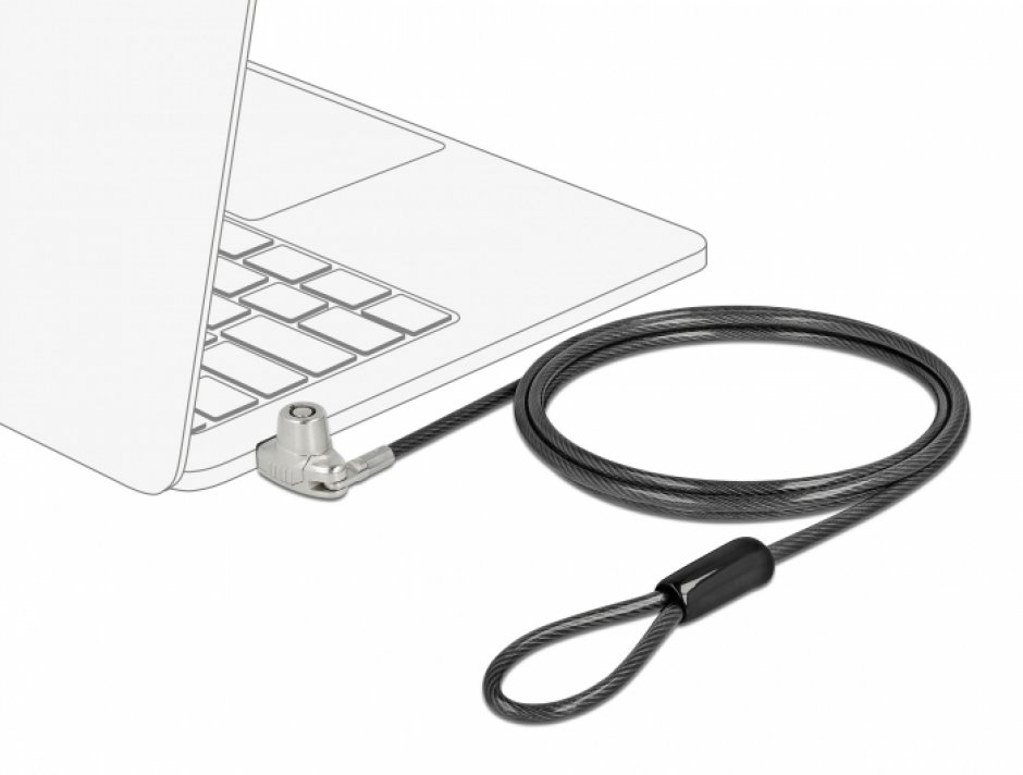 Imagine Cablu de securitate laptop pentru HP Nano slot, Navilock 20691